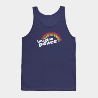 IMAGINE PEACE - Vintage Retro Rainbow Tank Top